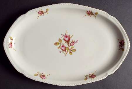 Trellis Rose 13" Oval Serving Platter