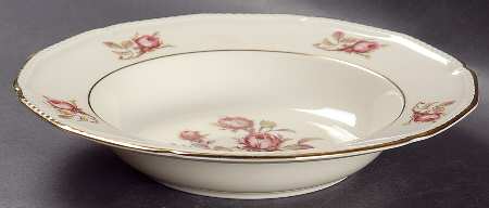 Trellis Rose Rim Soup Bowl