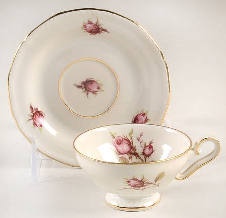 Trellis Rose Footed Demitasse Cup & Saucer Set