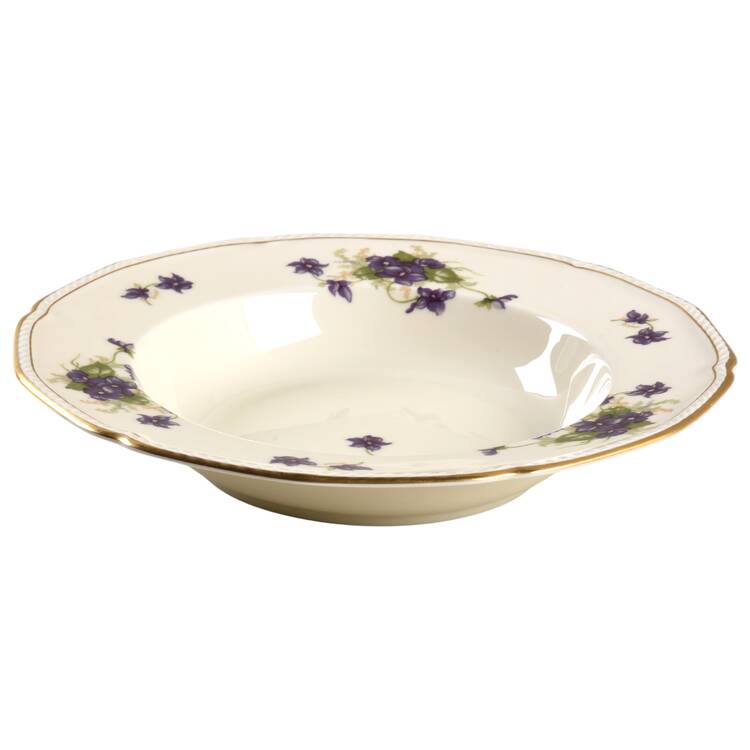 Violet (Gold Trim) Rim Soup Bowl by Royal Tettau