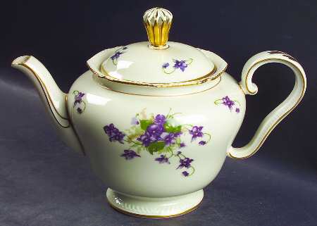 Violet (Gold Trim) Teapot & Lid