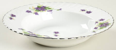 Viola (Platinum Trim) Rim Soup Bowl