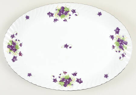 Viola (Platinum Trim) 13" Oval Serving Platter