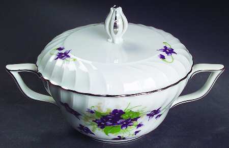 Viola (Platinum Trim) Sugar Bowl & Lid