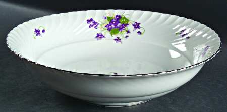 Viola (Platinum Trim) 10" Large Salad Serving Bowl