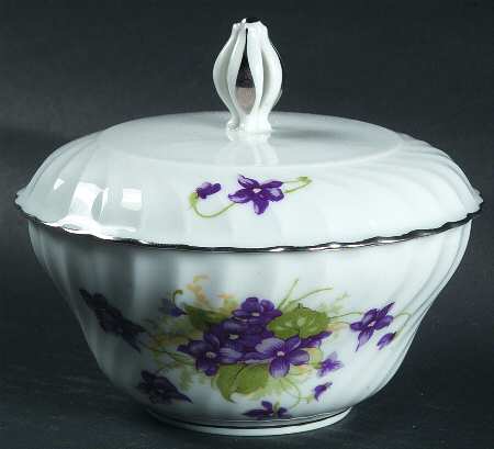 Viola (Platinum Trim) Sugar Bowl & Lid