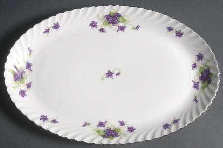 Viola (Platinum Trim) 11" Oval Serving Platter