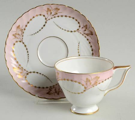 Yvonne Pink Footed Demitasse Cup & Saucer Set