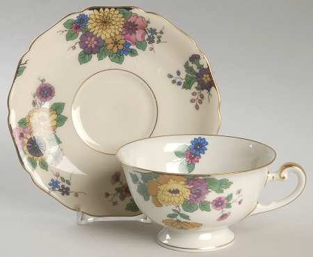Autumn Leaves Footed Cup & Saucer Set