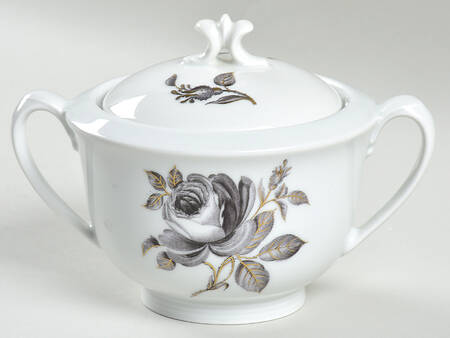 Black Rose Sugar Bowl & Lid