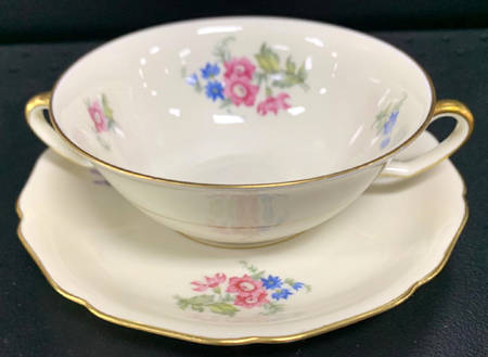 Bridal Bouquet Flat Cream Soup & Saucer Set