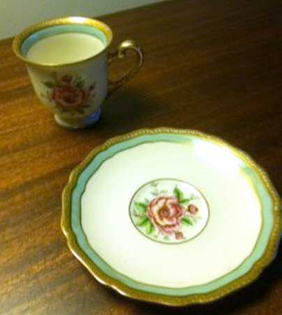 Evening Rose Footed Demitasse Cup & Saucer Set