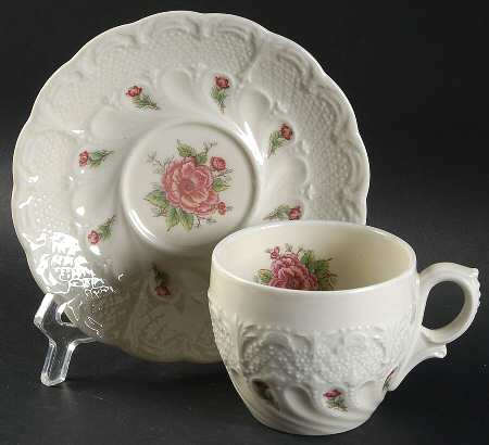 Flora Rose Flat Cup & Saucer Set