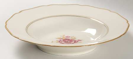Golden Rose Rim Soup Bowl