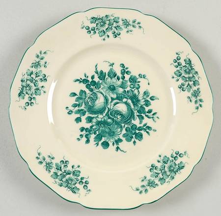 Green Roses Luncheon Plate