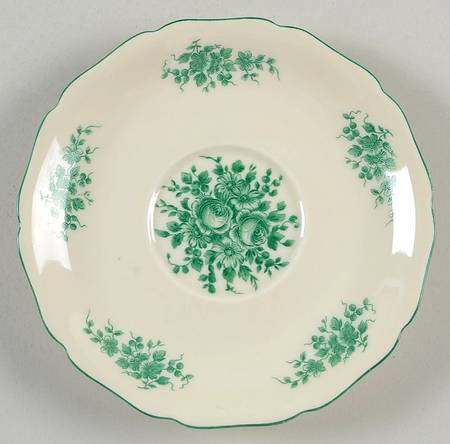 Green Roses Saucer for Cream Soup Bowl