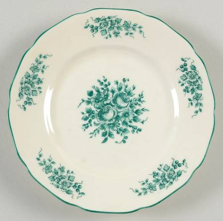 Green Roses Bread & Butter Plate