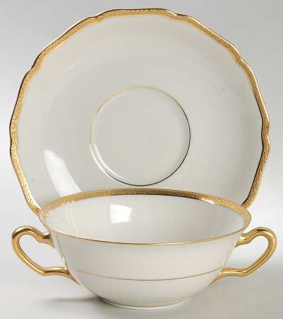 Lucretia Flat Cream Soup Bowl & Saucer Set