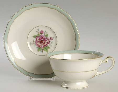 Morning Rose Footed Cup & Saucer Set