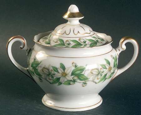 Orange Blossom Sugar Bowl & Lid