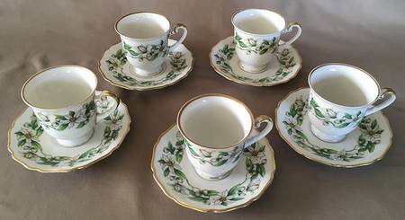 Orange Blossom Footed Demitasse Cup & Saucer Set