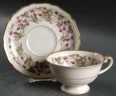 Red Raspberry Footed Cup & Saucer Set