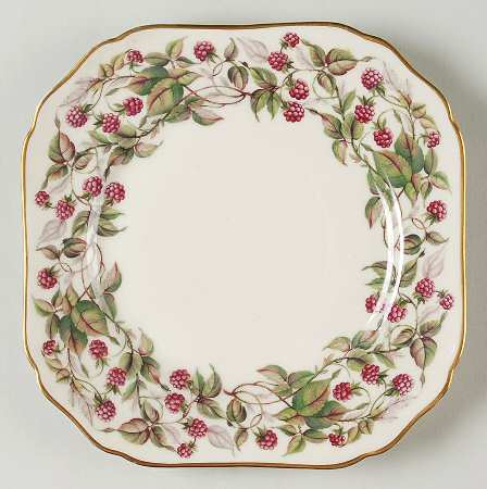 Red Raspberry Square Salad Plate