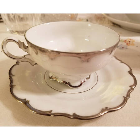 ROY1 Footed Demitasse Cup & Saucer Set