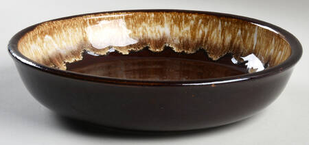 Brown Drip 10" Round Vegetable Bowl