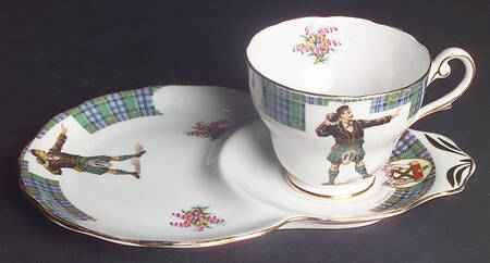 Bonnie Scotland Dessert Plate & Cup Set