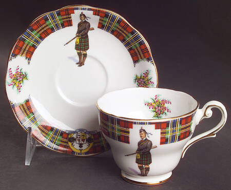 Bonnie Scotland Footed Cup & Saucer Set by Royal Standard