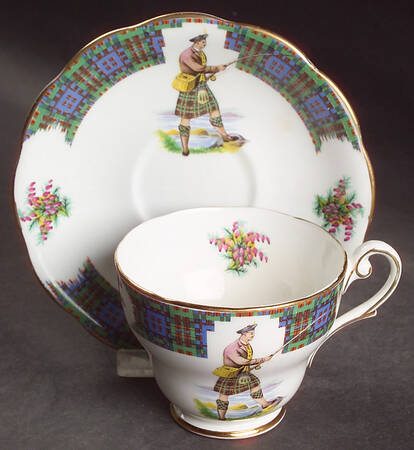Bonnie Scotland Footed Cup & Saucer Set