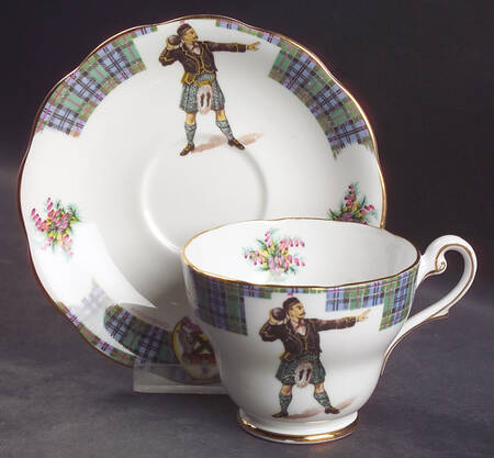 Bonnie Scotland Footed Cup & Saucer Set