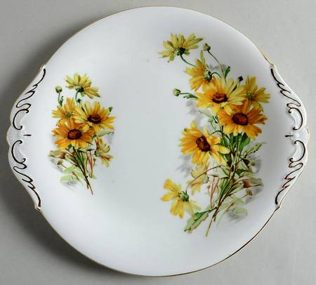 Brown Eyed Susan Handled Cake Plate