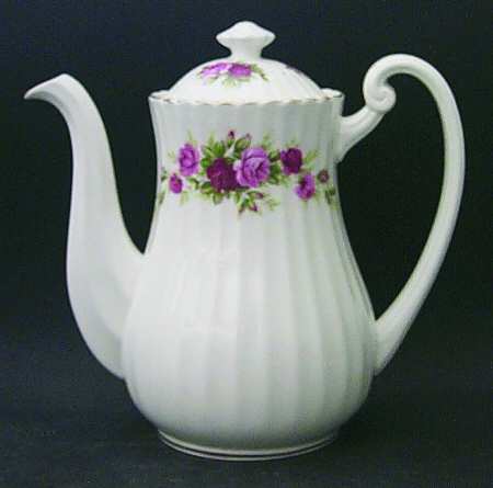 English Rose (Fluted) Coffee Pot & Lid