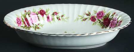 English Rose (Fluted) 10" Oval Vegetable Bowl