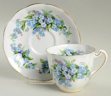 Forget Me Not Flat Cup & Saucer Set