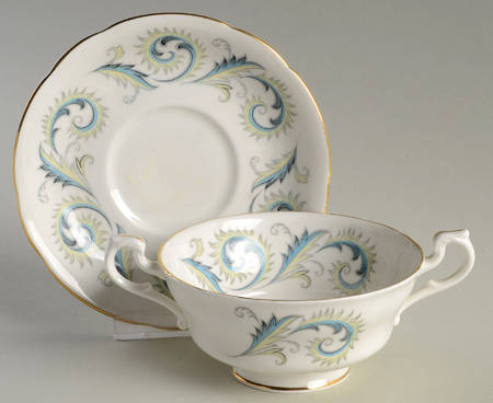 Garland Footed Cream Soup Bowl & Saucer Set