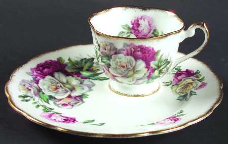 Irish Elegance (Brushed Gold Trim) Snack Plate & Cup Set