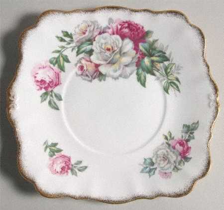 Irish Elegance (Brushed Gold Trim) Square Handled Cake Plate