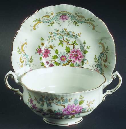 Mandarin Footed Cream Soup Bowl & Saucer Set