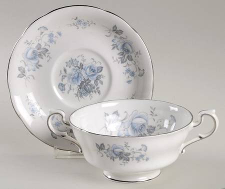 Melody Footed Cream Soup Bowl & Saucer Set