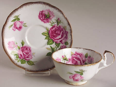 Orleans Rose Footed Cup & Saucer Set
