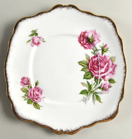 Orleans Rose Square Handled Cake Plate