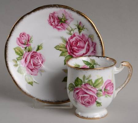 Orleans Rose Footed Demitasse Cup & Saucer Set