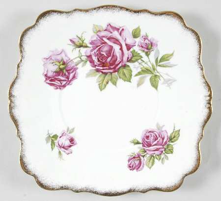 Orleans Rose Square Handled Cake Plate