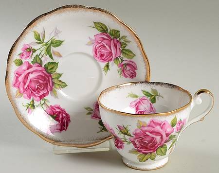 Orleans Rose Footed Cup & Saucer Set