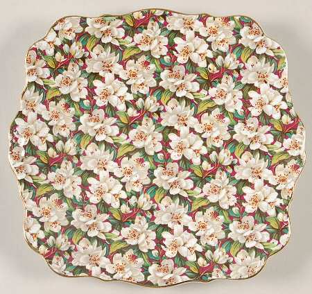 Peach Tree Square Handled Cake Plate