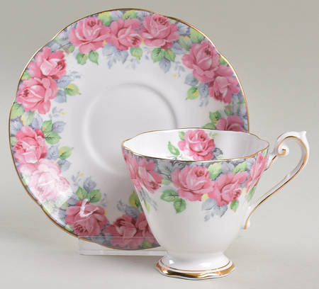 Rose of Sharon Footed Cup & Saucer Set