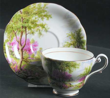 Spring's Gift Footed Cup & Saucer Set